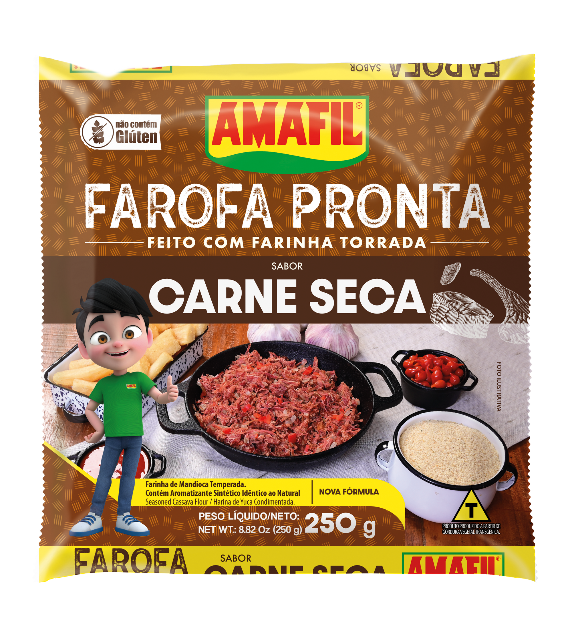 Amafil Farofa Pronta Carne Seca 250