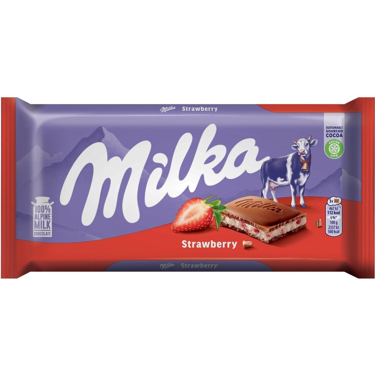 CHOCOLATE MILKA CREAM STRAWBERRY - 100g