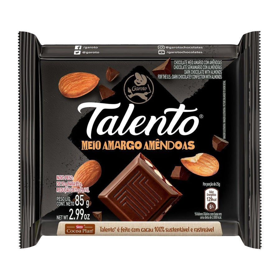 CHOC TALENTO MEIO AMARGO AMENDOA