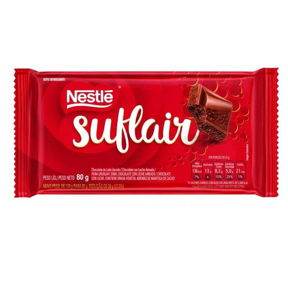Chocolate Nestle Barra Suflair Ao Leite