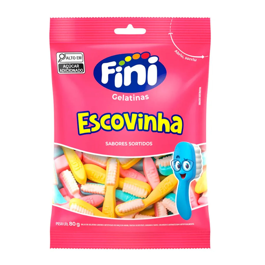 Fini Bala Gelatinosa Escovinha Sortidas