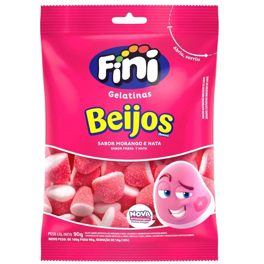 Fini Bala Gelatinosa Beijos Morango
